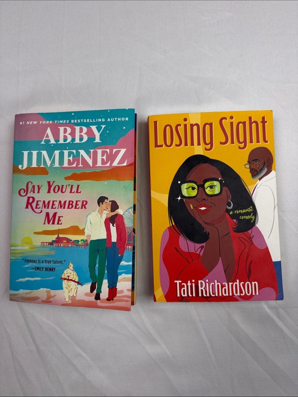 “Say You'll Remember Me”by Abby Jimenez & “Losing Sight”by Tati Richardson